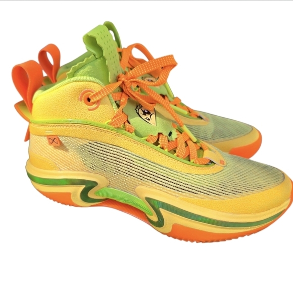 Nike Air Jordan 36 Nitro Taco Jay Orange Green Sneakers Size